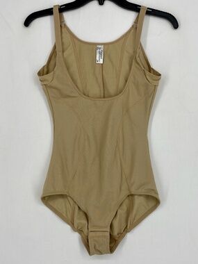 Flexees Maidenform Womens Size Large Shaping Bodysuit Beige Nude Open Bust 2656